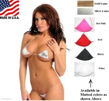 Women Teeny Micro String Triangle Top String Thong Bikini Suit O/S S - L