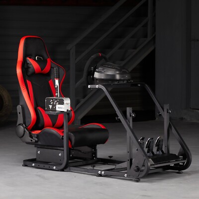 Hottoby G923 Racing Sim Cockpit Stand&Seat fit Logitech G29Thrustmaster Fanatec