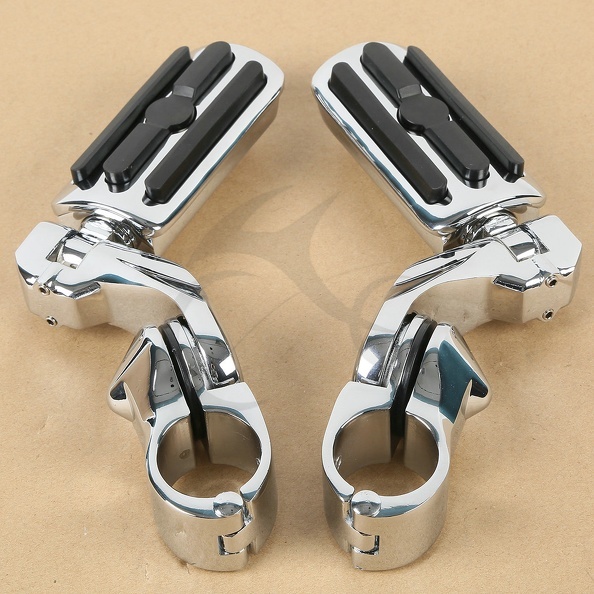1-1/4" Short Angled Highway Footpegs / Foot Peg Mounting Clamps Fit For Harley
