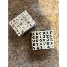 Alphabet Wood Rubber Stamp Sets NEW Hampton Arts Set of two