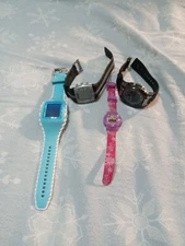 Vintage Digital Smart Watch Lot Of 4 Need Battery Decent Usable Multiple Brands