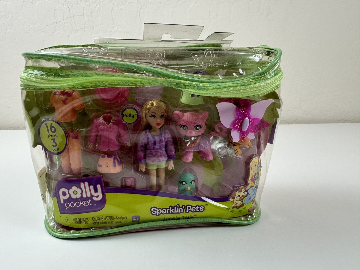 Polly Pocket Sparklin Pets Jungle Tails Doll 2008 Mattel Sealed