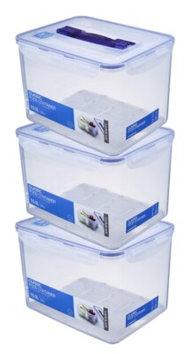 LocknLock: 3x rechteckig Dose mit Griff und Ablaufgitter, 10L (HPL886/3)