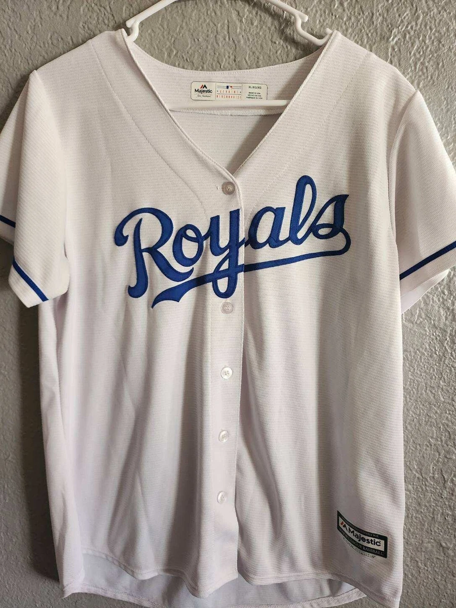 Majestic Cool Base Stitched Jersey KC Royals Blank Size Womens XL White