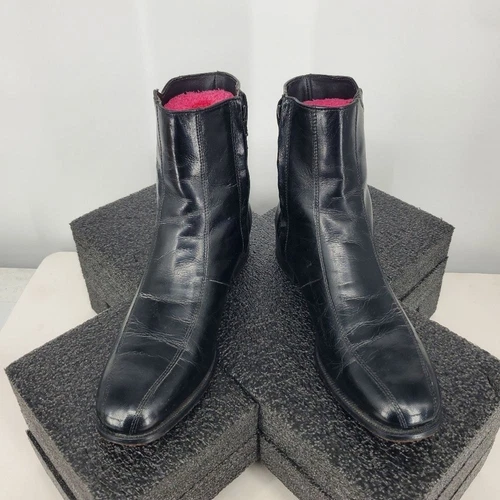 Florsheim Shoes Men’s 9.5D Regent 11087 Black Leather Dress Boots Side Zip