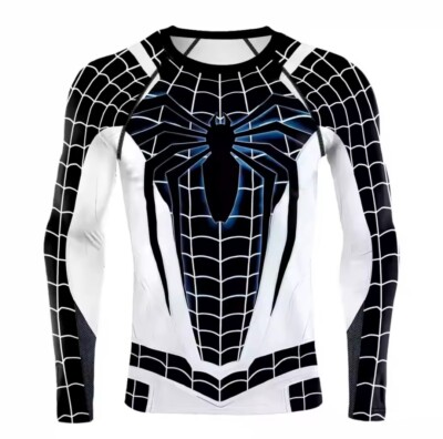 Spiderman T-shirt tight-fitting long sleeves clothing fitness bodybuilding men 