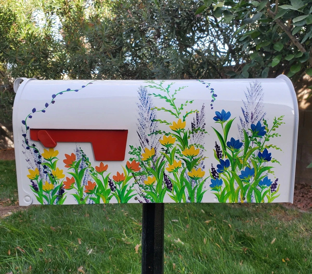 painted metal mailbox