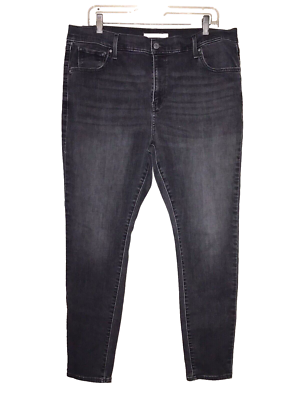 Levi Strauss 721 High Rise Skinny Jeans Plus 18W Black Charcoal