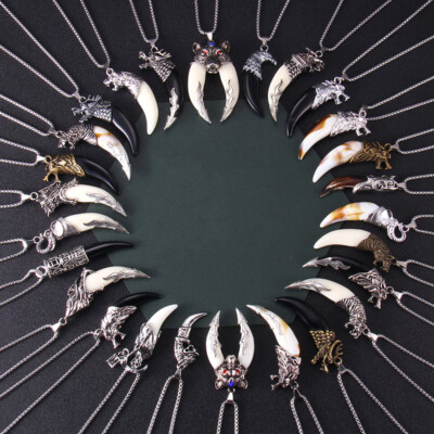 Collar Lobo Para Hombre - Colgante Plata Acero Inoxidable Regalo
