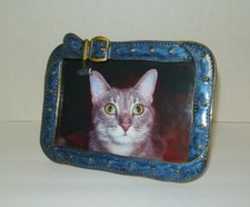 Cats - Metal Photo Frame for Your Cat 4" x 6" Photo, Blue