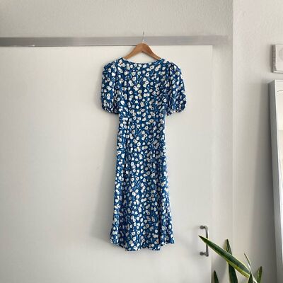 Reformation Beechwood Floral Short Sleeve Midi Dress in Tuli Blue Size 0 |  eBay
