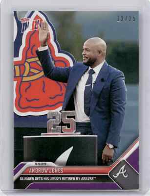 🟪 ANDRUW JONES Atlanta Braves Jersey 25 Retired 2023 Topps Now 843 ...