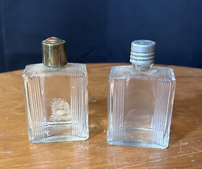 pair square vintage cologne Perfume bottles
