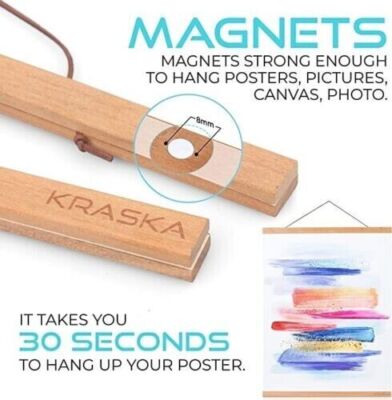 KRASKA Poster Magnetic wood Hanger  3 sizes. Have 24 inch in TGL brand see store