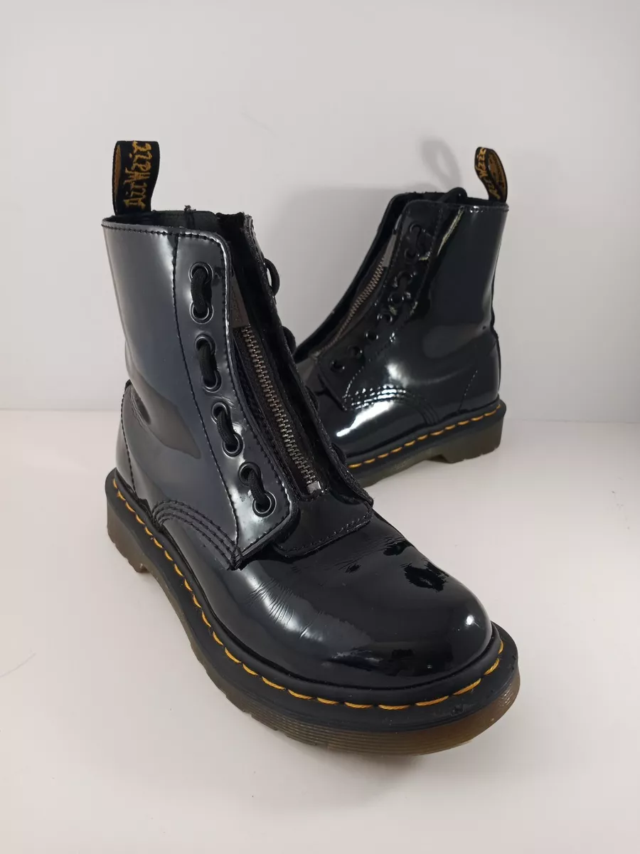 Dr Martens 1460 Pascal Boot Zip Front Patent Lamper Black Size 6 US L / 4 UK