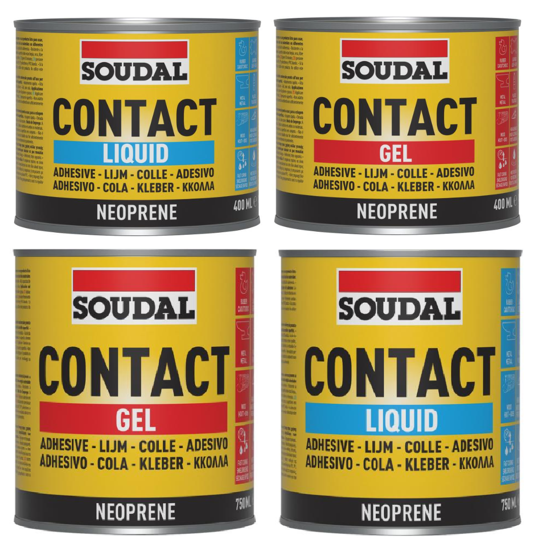 Soudal Neoprene Contact Adhesive Gel Liquid 125ML 400ML 750ML Glue 44A