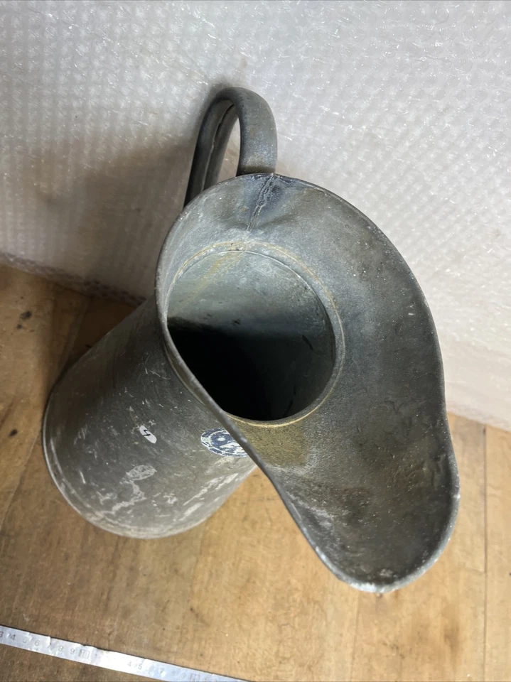 broc en zinc ancien Outil Cruche À Eau 37 cm (n. 4) - Photo 3/4