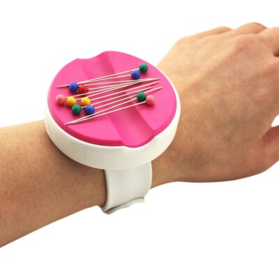 Magnetic Wrist Pin Cushion, Pins & Needles Holder - Pick Color