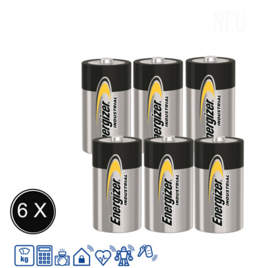6 x Energizer Industrial Baby C LR14 Alkaline Batterie 1,5V lose MN1500 