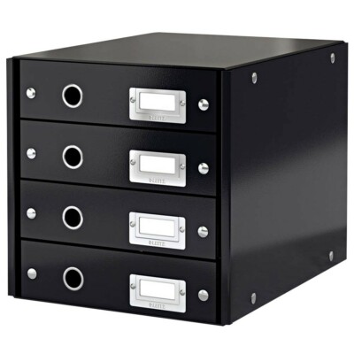 Schubladenbox schwarz 286x282x358mm mit 4 Schubladen Click & Store 6049 Leitz