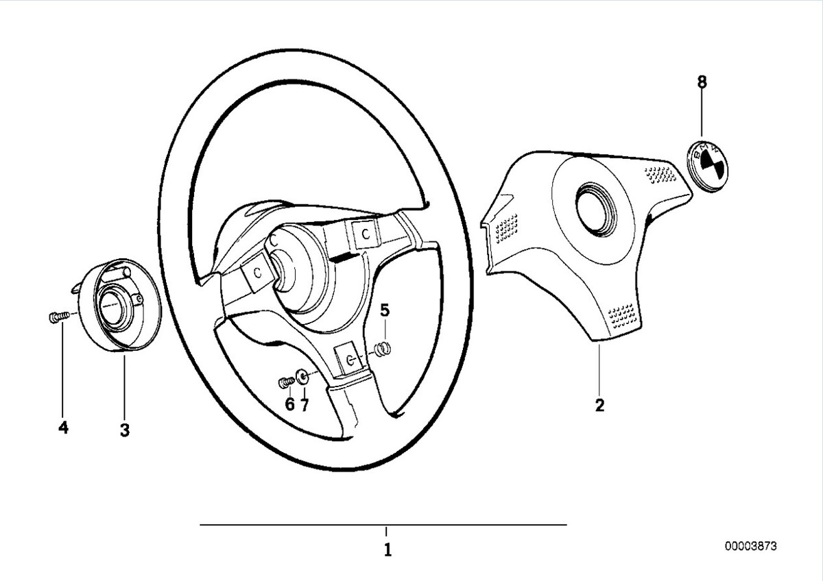 BMW E34 E32 E31 E36 Sports Steering Wheel 1159694 1159693 