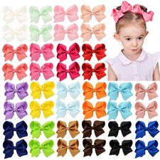 40PCS 4.5 Inch Hair Bows for Girls Grosgrain Ribbon Toddler Hair Accessories ...