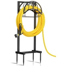 Garden Hose Holder Freestanding, Water Hose Holder Hose Hanger Heavy Duty Met...
