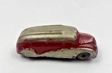 Vintage 1940s Sun Rubber Co. Red & Silver Sedan Delivery Toy Car–Original Wheels