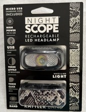 Night Scope Rechargeable LED Headlamp Rattler Brand New Sealed