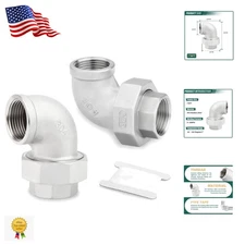 Industrial Grade 2PCS 90 Degree Elbow Union, 1" NPT Female, 300 psi Pressure