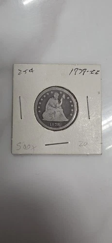 1878 CC Carson City Seated Liberty Silver Quarter 25C Tough Date