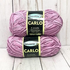 Sensations Carlo Shimmering Tape Yarn Color #4 Peony Lot of 2 Skeins New!!