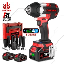 ONEVAN 1800Nm Electric Impact Wrench 1/2" Cordless High Torque Impact Wrench Gun