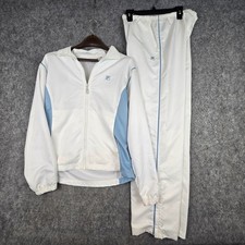 VTG Fila Tracksuit Set Medium White Light Blue Zip Up Track Jacket Pants Retro