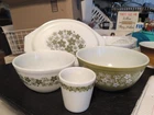 Vintage Pyrex Spring Blossom / “Crazy Daisy” Green 4-Piece Set
