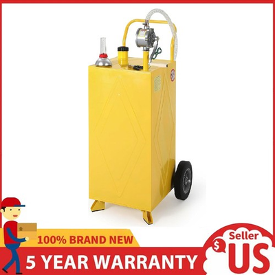 #ad 30 Gallon Gas Caddy Tank with Pump amp; Wheels Portable Fuel Diesel Storage Tank $185.99