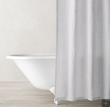 Restoration Hardware Linen Shower Curtain Italian Heritage Washed Mist 72x72 RH