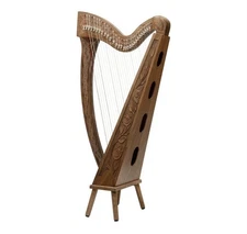 Floor 22 String Irish Harp:Rosewood Celtic Instrument With Bag & Key