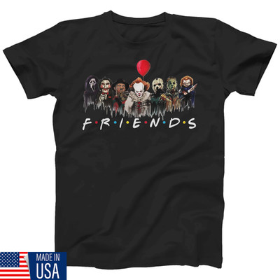 Halloween T-shirt for Men Women | Horror Movie Killers Scary Friends Size S-5XL