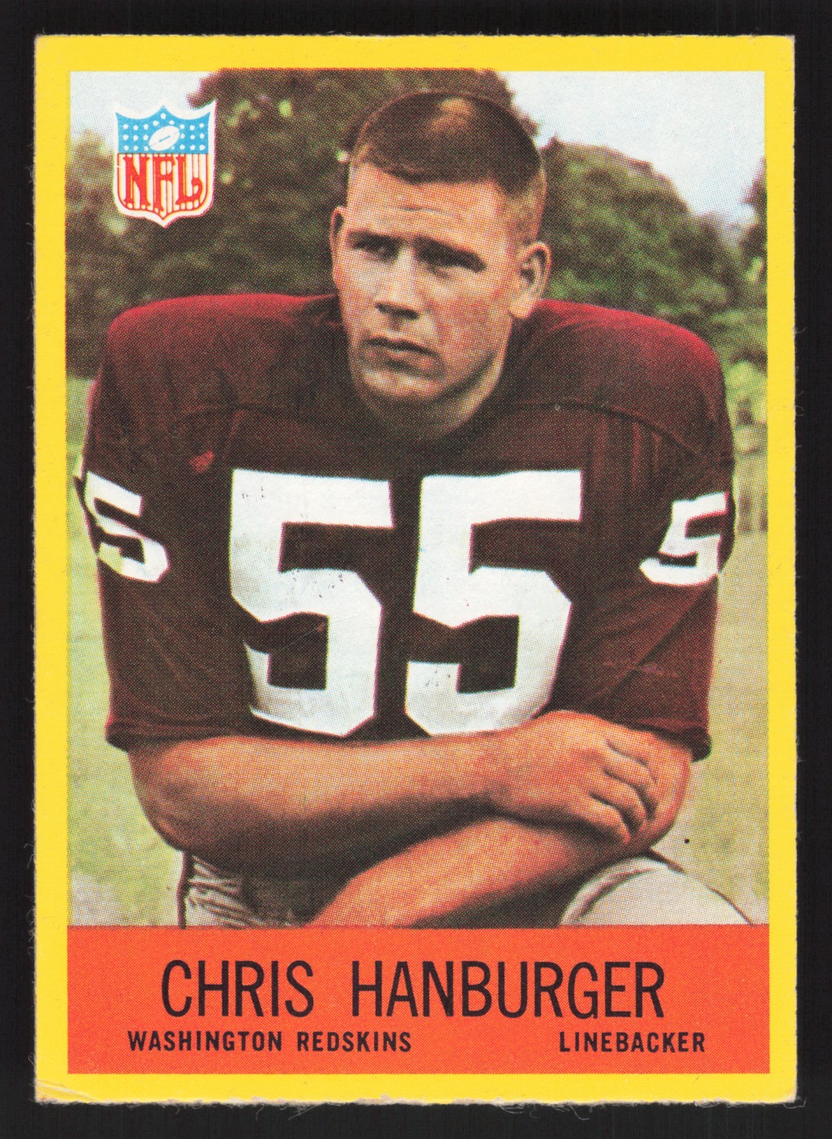 1967 Philadelphia Chris Hanburger Rookie #183 - Washington Redskins - HOF RC VG+