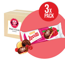 3x135g ROSHEN Lovita Jelly Cookies Raspberry – Kekse mit Himbeer-Geleefüllung