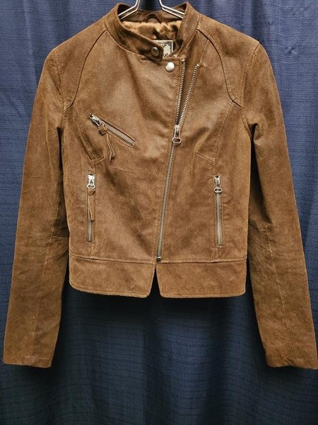 Women New Look Jacket Brown Leather S
