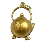 Vintage Charm Pendant Teapot Brass Metal Vintage Jewelry Tea Lover Gift For Her