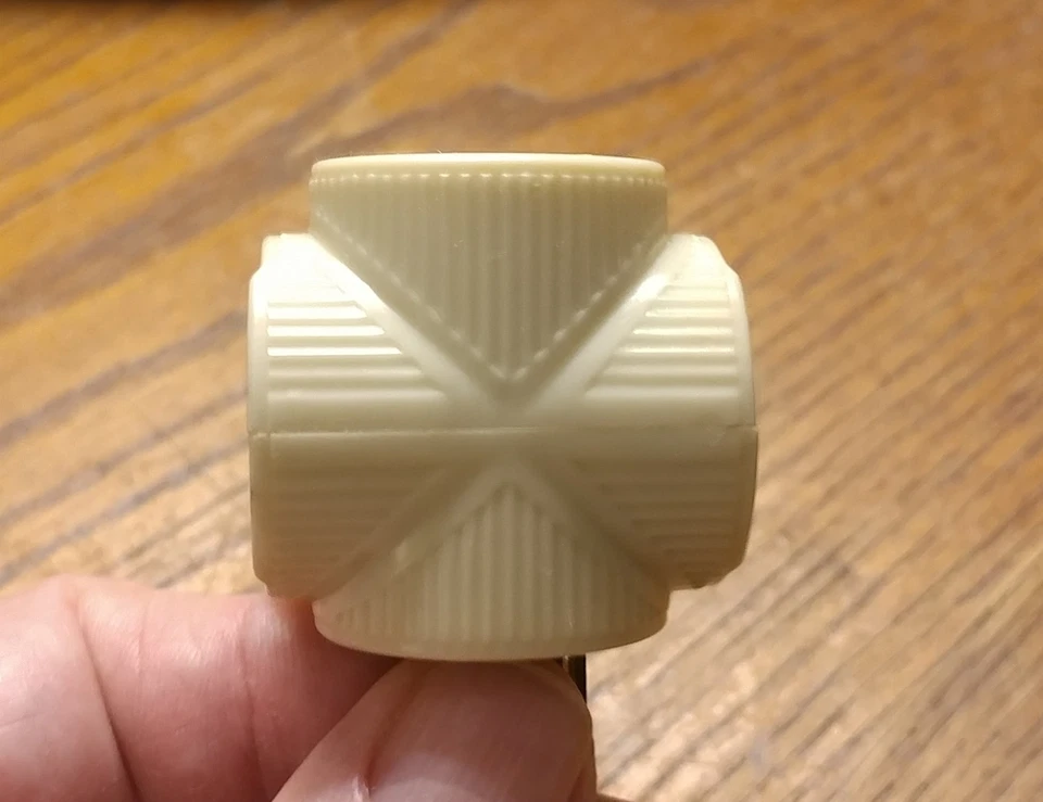 Vintage SPRING ACTION t3-Way Triple Power Outlet Adapter Plug Ivory Bakelite - Image 2 of 4