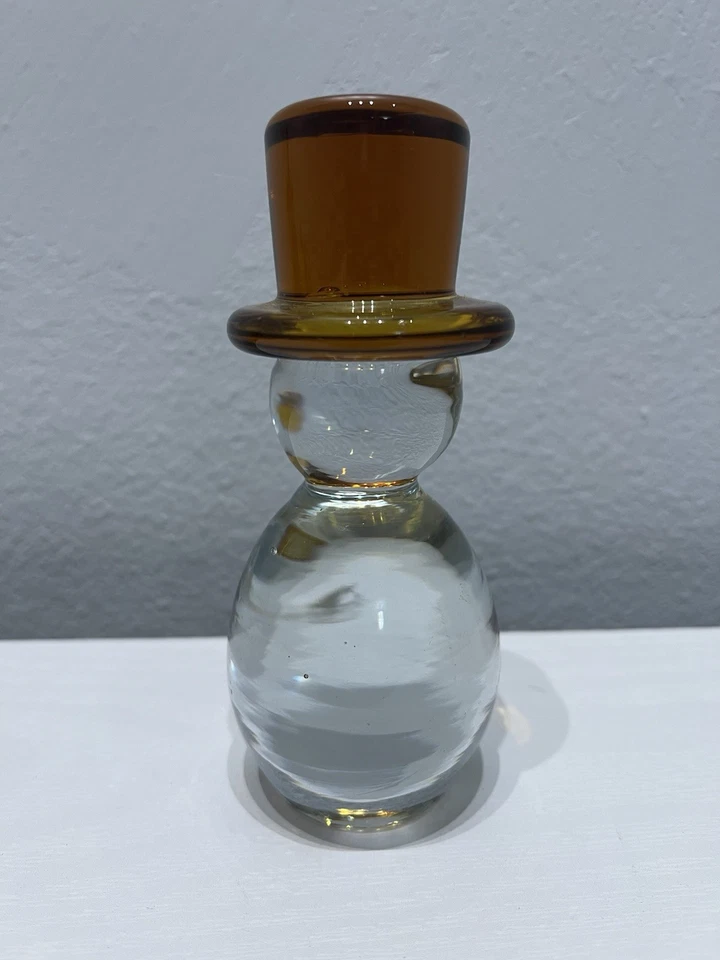 Blenko 76A Snowman Paperweight Red Tangerine Amberina - Image 3 of 4