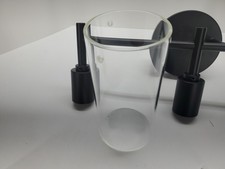 3-Light Black Bathroom Light Fixtures Modern Bathroom Vanity Light Clear Glass
