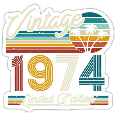 Vintage 1974 Limited Edition 50th Birthday Gift Sticker, max. 4 x 4''