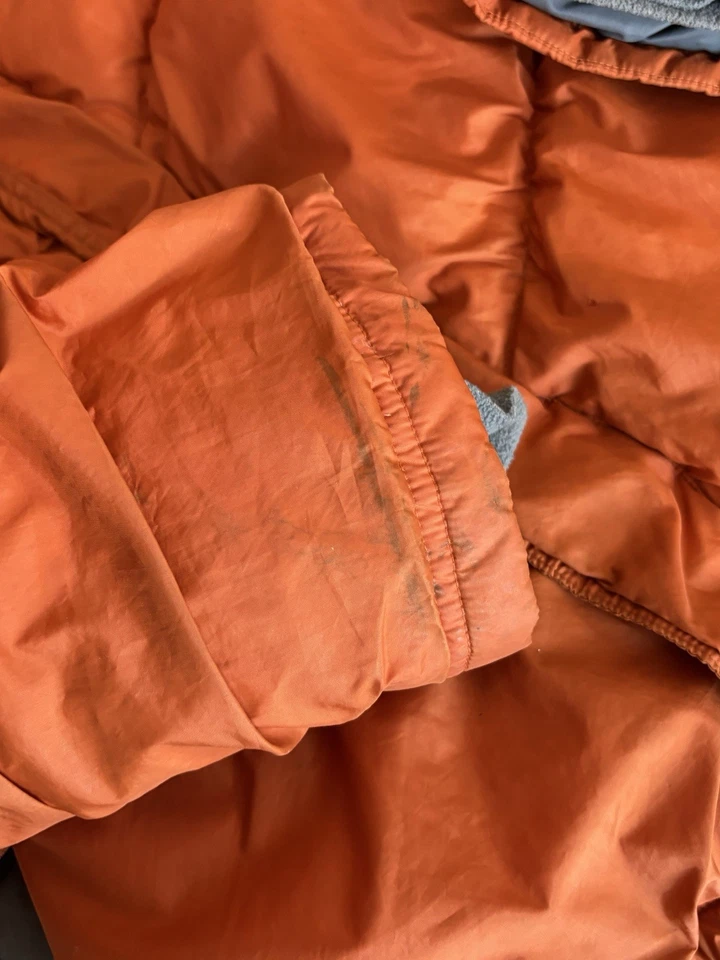 Chaqueta acolchada vintage Nike para hombre talla M naranja quemado Y2K chaqueta ligera rara Foto 4 de 4