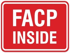 Classic Framed FACP Inside Fire Alarm Control Panel Wall Door Sign Red