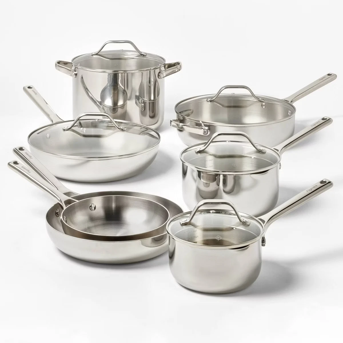 Figmint 12- Piece Stainless Steel Fully Clad Tri-Ply Pots & Pan Set Target Brand
Opens in a new wind